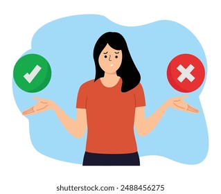 choosing between two options opposite