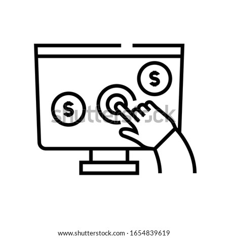 Choosing buttom line icon, concept sign, outline vector illustration, linear symbol.