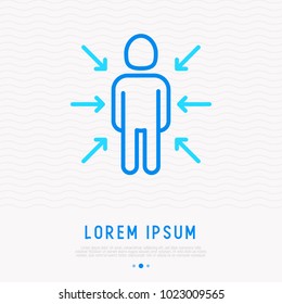 Choosing candidate thin line icon. Modern vector illustration of recruitment.