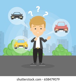 Choosing the car.