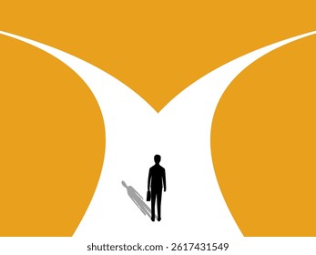 Choosing a Career, Businessman at a Crossroads