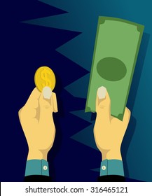 Choosing coins or banknotes