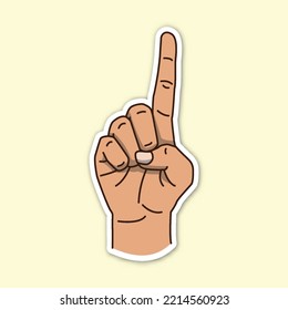 elección de poses de mano de dedo, vector de pegatinas de estilo de caricatura editable