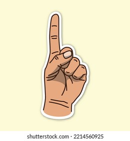 choosing finger hand poses, editable cartoon style sticker vector