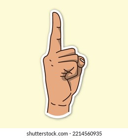 choosing finger hand poses, editable cartoon style sticker vector