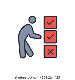 choosing icon. vector.Editable stroke.linear style sign for use web design,logo.Symbol illustration.