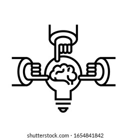 Choosing idea line icon, concept sign, outline vector illustration, linear symbol.