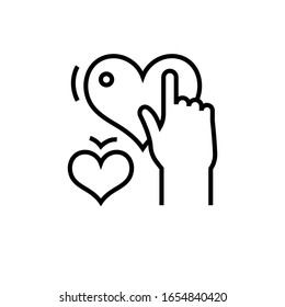Choosing love line icon, concept sign, outline vector illustration, linear symbol.