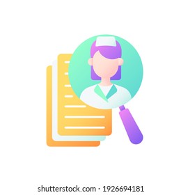 Choosing Medical Specialist Vector Flat Color Icon. Online Doctors Overview. Primary, Urgent Care, Mental Health Care. Cartoon Style Clip Art For Mobile App. Isolated RGB Illustration