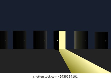 Choosing options, making decisions for career opportunities, alternative paths, right or wrong decision and hope concept