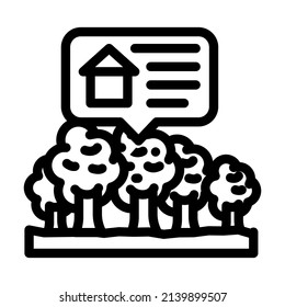 choosing place for house line icon vector. choosing place for house sign. isolated contour symbol black illustration
