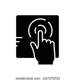 Choosing point black icon, concept illustration, vector flat symbol, glyph sign.