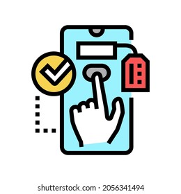 elegir el vector de icono de color del producto. seleccionar el signo del producto. ilustración de símbolo aislado