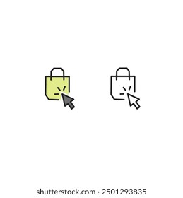 Choosing product online. Click and order icon. Shopping online, click and collect. Thin line icon set. vector illustration on white background