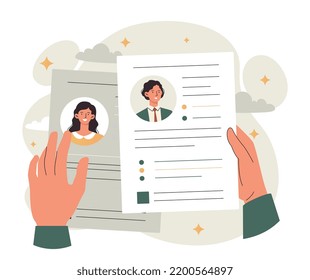 Choosing Profile Concept Hr Manager Evaluates Stock Vector (Royalty ...