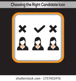 Choosing the Right Candidate Icon. vector graphics 