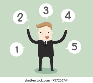 Choosing task for solve a problem, vector illustration business cartoon concept