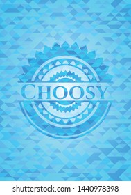 Choosy Light Blue Mosaic Emblem