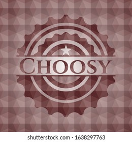 Choosy red polygonal badge. Seamless.