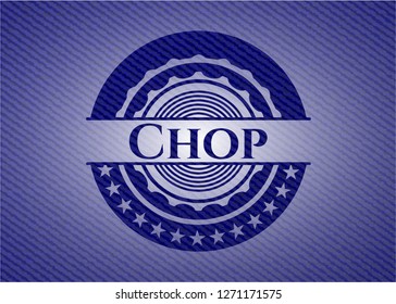 Chop badge with denim background