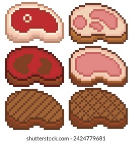 Chop collection, pixel art food