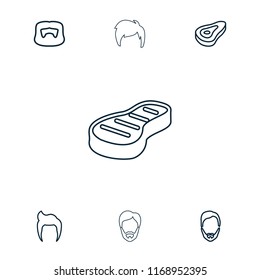 Chop icon. collection of 7 chop outline icons such as beef. editable chop icons for web and mobile.