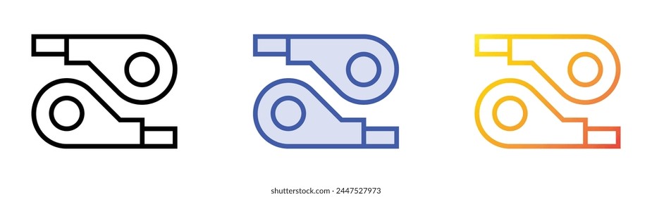 chop icon. Linear, Blue Fill and Gradient Style Design Isolated On White Background