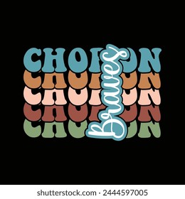 Chop On Braves groovy wavy graphic design