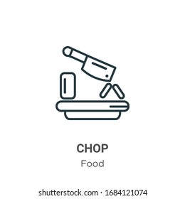 Chop outline vector icon. Thin line black chop icon, flat vector simple element illustration from editable food concept isolated stroke on white background