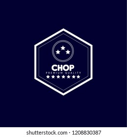chop premium quality badge. premium quality package label. vintage stamp. designed for butcher shop