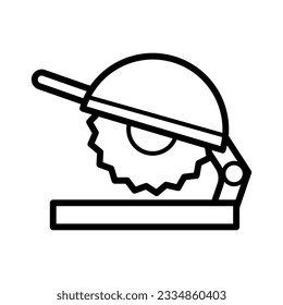 Chop saw tools icon vector design illustration 