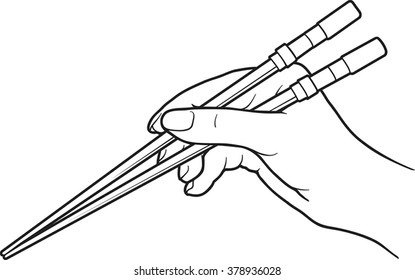 Chop Sticks Hand Chinese Stock Vector (Royalty Free) 378936028 ...