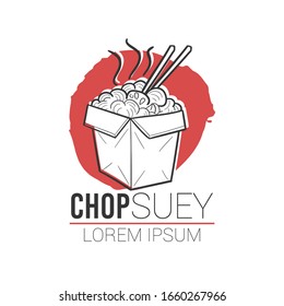 Chop Suey Food Japan Traditional Doodle. Icons Sketch Hand Made. Design Vector Line Art. svg
