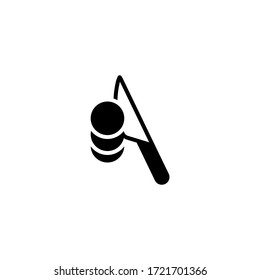 Chop vector icon in black solid flat design icon isolated on white background