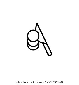 Chop vector icon in linear, outline icon isolated on white background