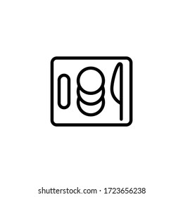 Chop vector icon in linear, outline icon isolated on white background