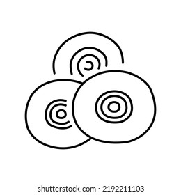 Chopped blue onion color line icon. Natural vegetable. Pictogram for web page, mobile app, promo.