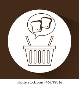 chopped bread basket fresh produce bakery illustration
