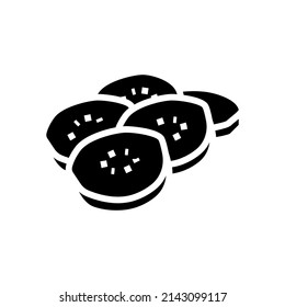 chopped cucumber glyph icon vector. chopped cucumber sign. isolated contour symbol black illustration