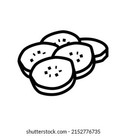 chopped cucumber line icon vector. chopped cucumber sign. isolated contour symbol black illustration