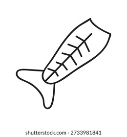 Icono de pescado picado, Vector de línea de pescado en rodajas, Icono de pescado picado crudo..eps
