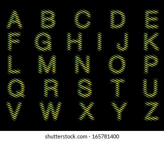 Chopped font vector illustration.
