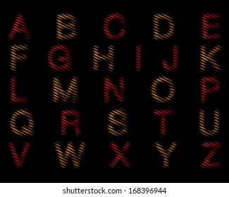Chopped font vector illustration.