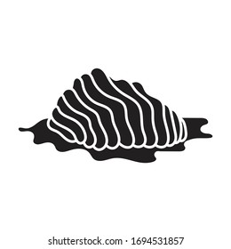 Chopped garlic vector icon.black vector icon isolated on white background garlic chopped .