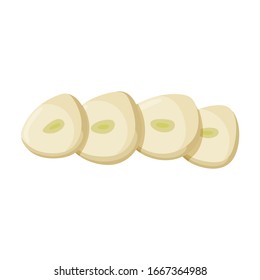 Chopped garlic vector icon.Cartoon vector icon isolated on white background garlic chopped .