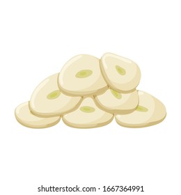 Chopped garlic vector icon.Cartoon vector icon isolated on white background garlic chopped .