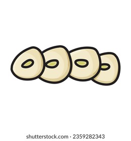 Chopped garlic vector icon.Color vector icon isolated on white background garlic chopped .