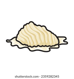 Chopped garlic vector icon.Color vector icon isolated on white background garlic chopped .