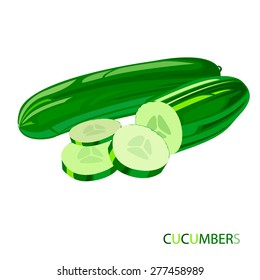 chopped green cucumber and red tomato. white background