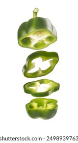Pimienta verde picada. Ilustración vectorial
